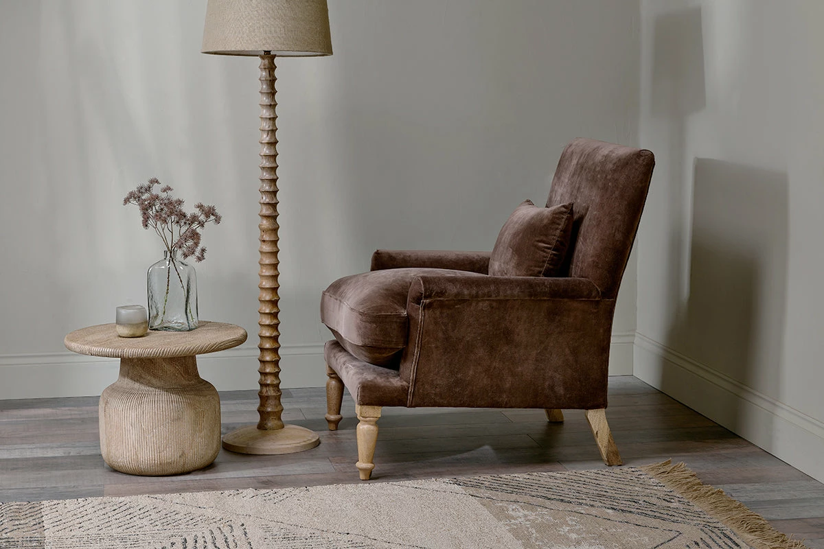 Nalla Velvet Armchair - Mocha 7 Nalla Velvet Armchair - Mocha - Image 5