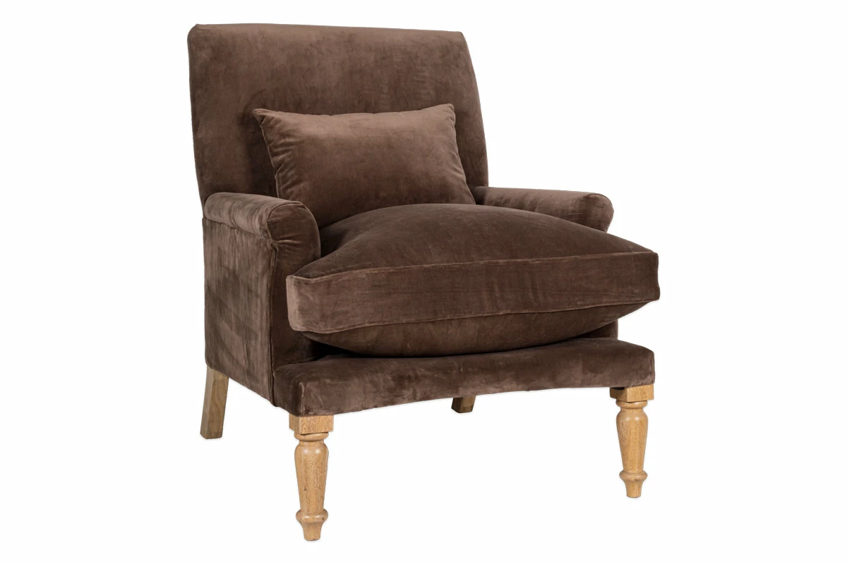 Nalla Velvet Armchair - Mocha 10 Nalla Velvet Armchair - Mocha - Image 8