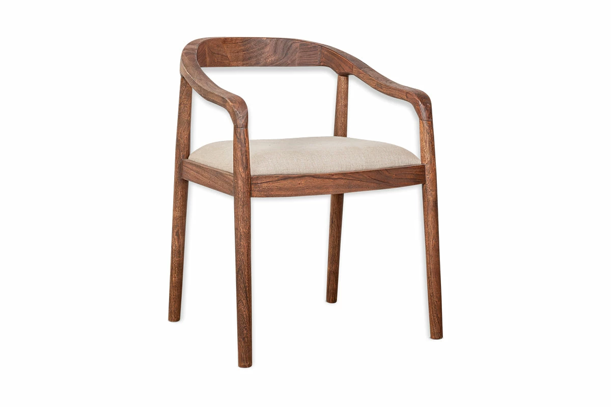 Anbu Acacia Upholstered Dining Chair - Washed Walnut 10 Anbu Acacia Upholstered Dining Chair - Washed Walnut - Image 8