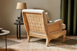 Abe Deconstructed Linen Armchair - Stone -furniture Sales Store AC68 7