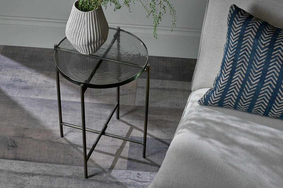 Aluva Glass Side Table - Clear & Antique Brass 6 Aluva Glass Side Table - Clear & Antique Brass - Image 4