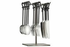 Banda Cutlery Set & Stand - Matt Black (Set Of 12) 7 Banda Cutlery Set & Stand - Matt Black (Set Of 12) -furniture Sales Store BC0901 WB