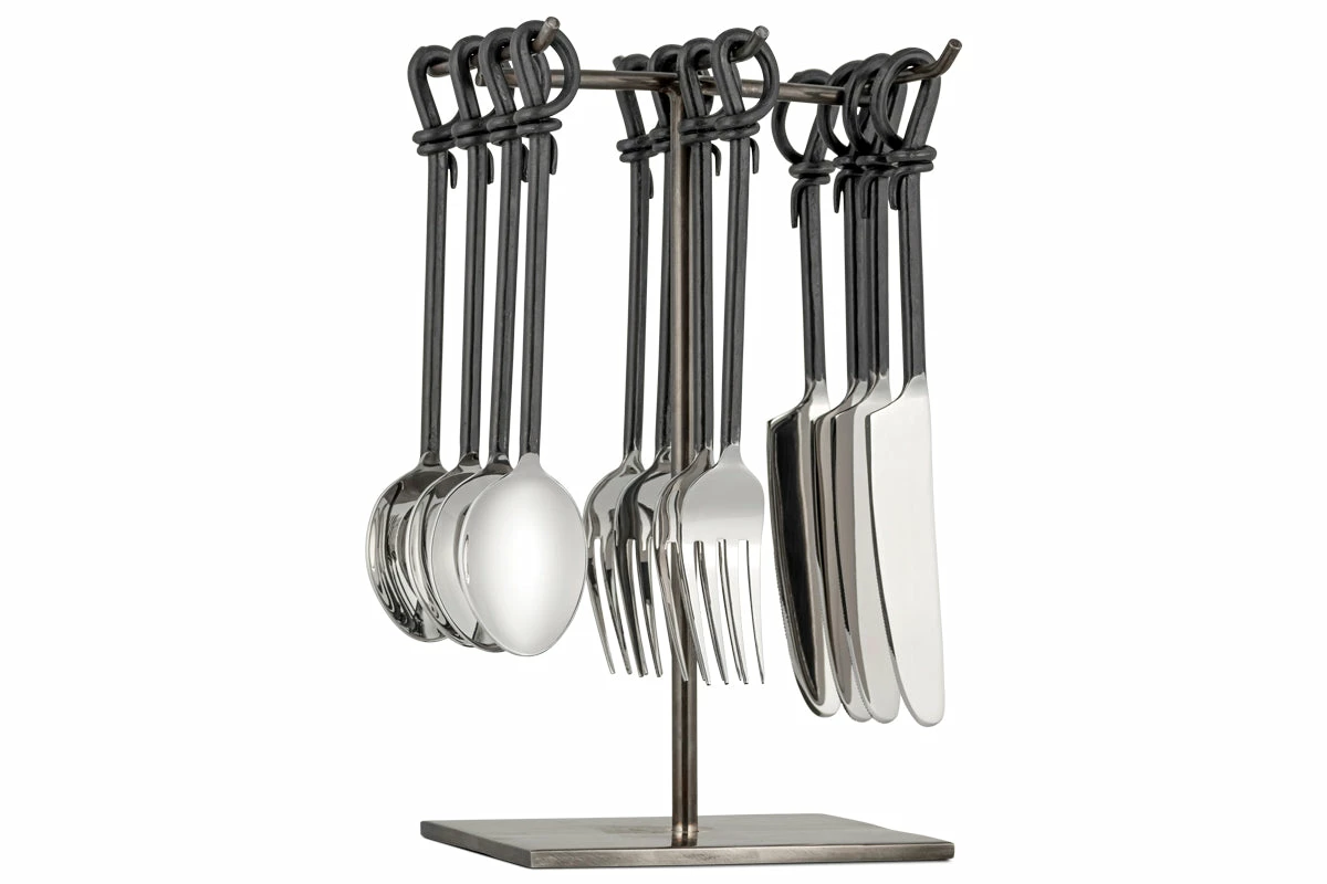 Banda Cutlery Set & Stand - Matt Black (Set Of 12) 5 Banda Cutlery Set & Stand - Matt Black (Set Of 12) - Image 3