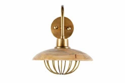 Chakai Mango Wood Wall Lamp - Natural & Antique Brass -furniture Sales Store CL0701 WB