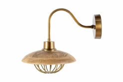 Chakai Mango Wood Wall Lamp - Natural & Antique Brass -furniture Sales Store CL0703 WB