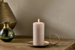 Dimali Metal Candle Holder With Handle - Antique Brass