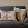 Ekta Embroidered Linen Cushion Cover - Natural & Rust -furniture Sales Store EC20 1