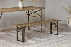 Hanita Mango Wood Folding Bench