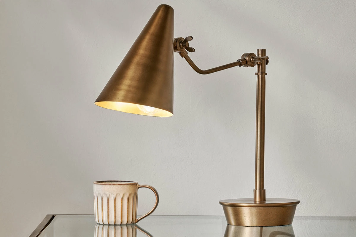 Idhant Task Table Lamp - Antique Brass 5 Idhant Task Table Lamp - Antique Brass - Image 3