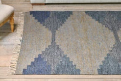 Juanita Recycled Wool & Cotton Rug - Natural & Dark Blue 12 Juanita Recycled Wool & Cotton Rug - Natural & Dark Blue -furniture Sales Store JR01 3