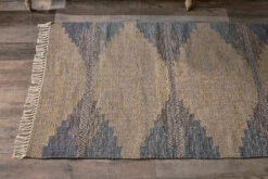 Juanita Recycled Wool & Cotton Rug - Natural & Dark Blue 13 Juanita Recycled Wool & Cotton Rug - Natural & Dark Blue -furniture Sales Store JR01 4