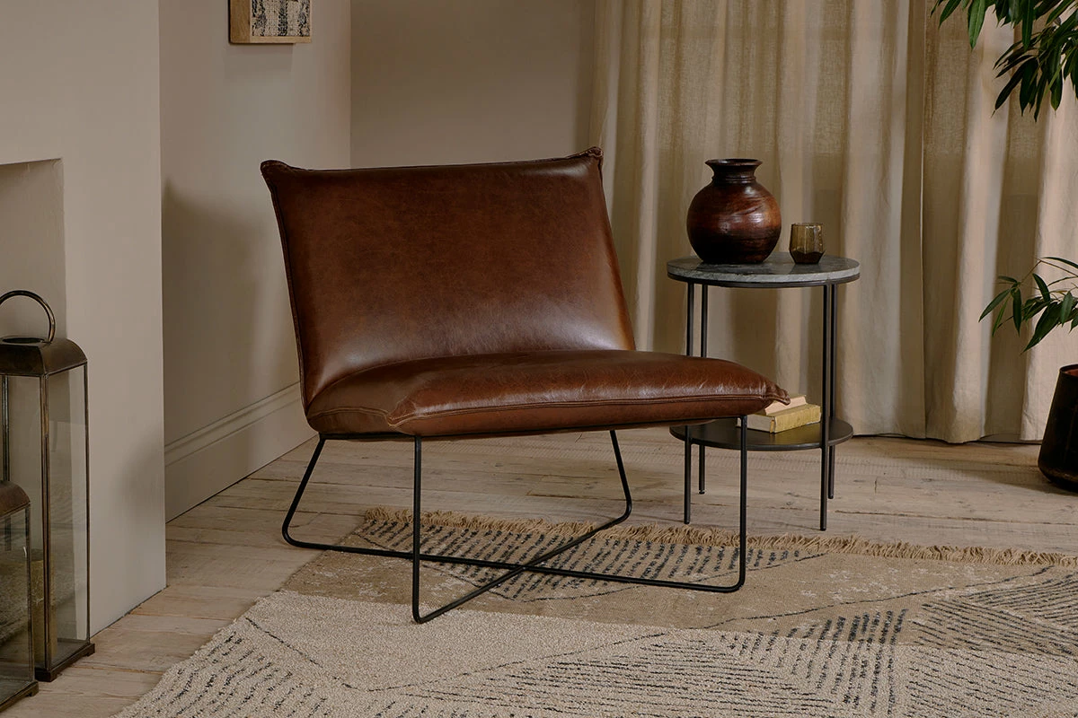 Kashvi Oversized Leather Lounger - Chocolate Brown 3 Kashvi Oversized Leather Lounger - Chocolate Brown