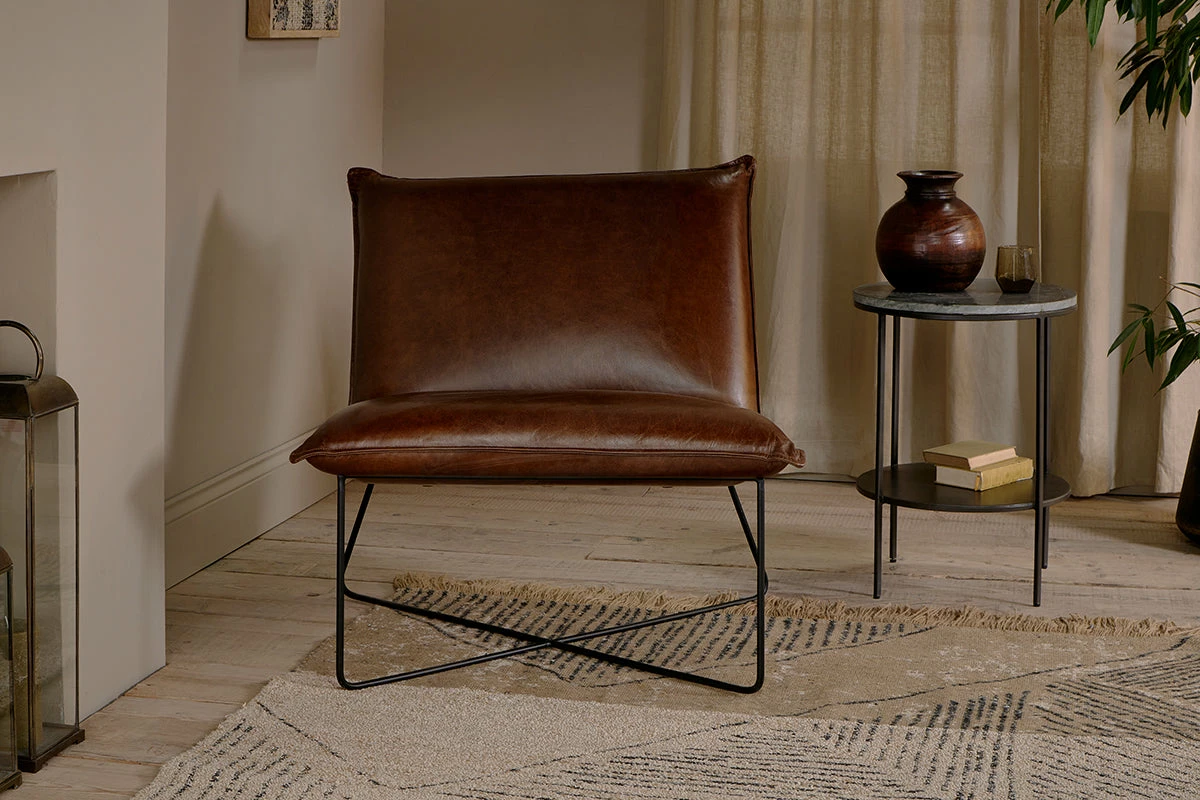 Kashvi Oversized Leather Lounger - Chocolate Brown 4 Kashvi Oversized Leather Lounger - Chocolate Brown - Image 2