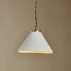 Kiara Organic Shape Ceramic Pendant Light - Off White & Antique Brass -furniture Sales Store KL33 1