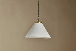 Kiara Organic Shape Ceramic Pendant Light - Off White & Antique Brass -furniture Sales Store KL33 2