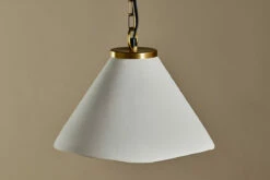 Kiara Organic Shape Ceramic Pendant Light - Off White & Antique Brass -furniture Sales Store KL33 4