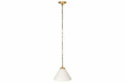 Kiara Organic Shape Ceramic Pendant Light - Off White & Antique Brass -furniture Sales Store KL3301 WB
