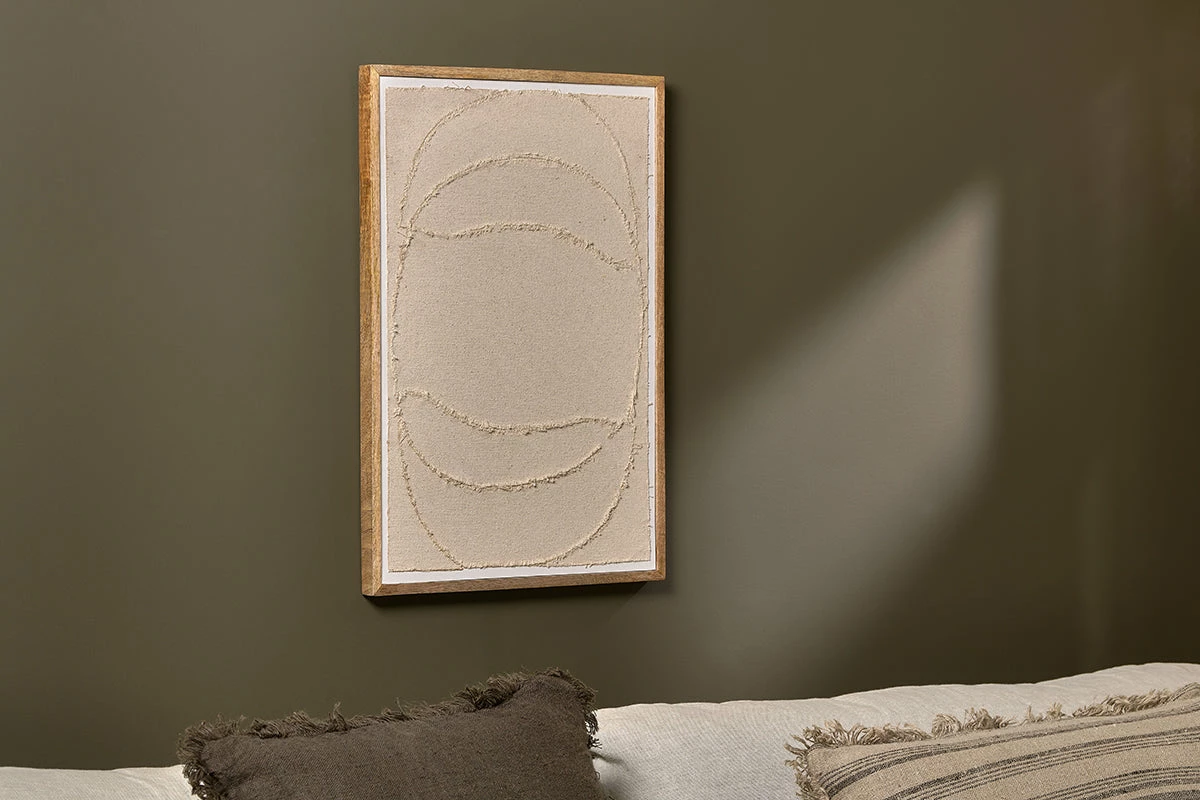 Larisa Cotton & Mango Wood Wall Art - Natural 3 Larisa Cotton & Mango Wood Wall Art - Natural