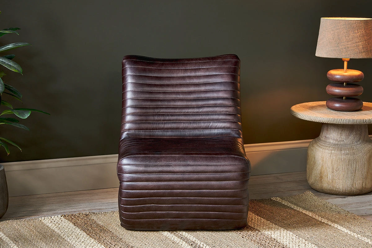 Navya Ribbed Leather Chair 4 Navya Ribbed Leather Chair - Image 2