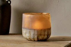 Ngolo Tealight Holder - Antiqued Amber -furniture Sales Store NL39 4