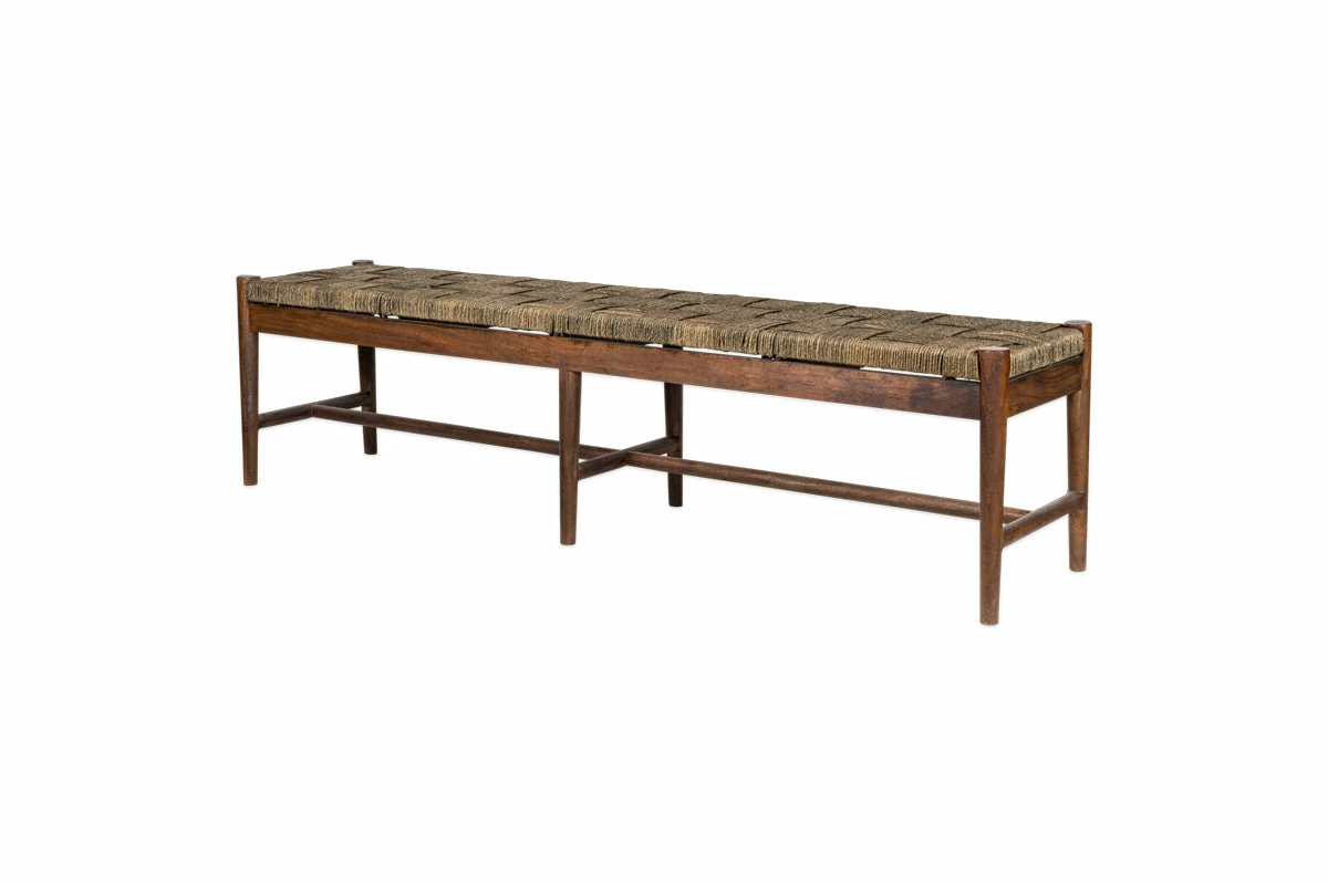 Raunak Acacia Woven Bench - Washed Walnut - Large 8 Raunak Acacia Woven Bench - Washed Walnut - Large - Image 6
