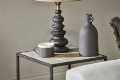 Rishin Grooved Wood Side Table - Natural & Gun Metal 10 Rishin Grooved Wood Side Table - Natural & Gun Metal -furniture Sales Store RT08 3