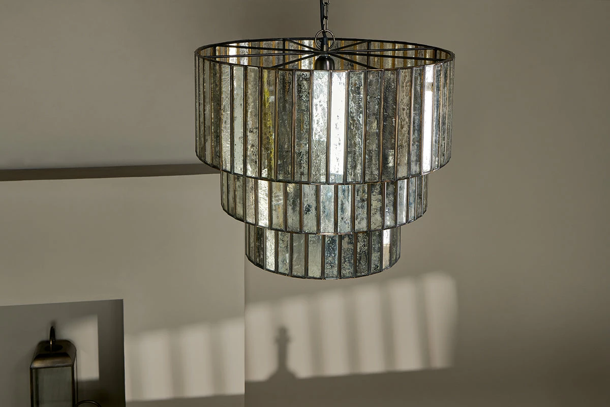 Shanaya Mottled Glass Chandelier - Antique Bronze 5 Shanaya Mottled Glass Chandelier - Antique Bronze - Image 3