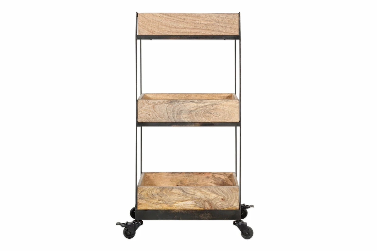 Soma Mango Wood Storage Trolley 7 Soma Mango Wood Storage Trolley - Image 5