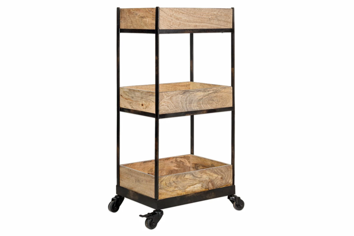 Soma Mango Wood Storage Trolley 8 Soma Mango Wood Storage Trolley - Image 6