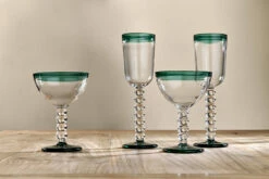 Thimma Champagne Glass - Clear & Teal (Set Of 2) 8 Thimma Champagne Glass - Clear & Teal (Set Of 2) -furniture Sales Store TG06 3