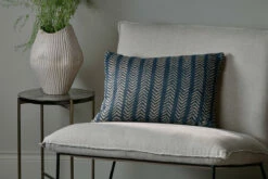 Yashmi Cushion Cover - Natural & Dark Blue - 60 X 40cm