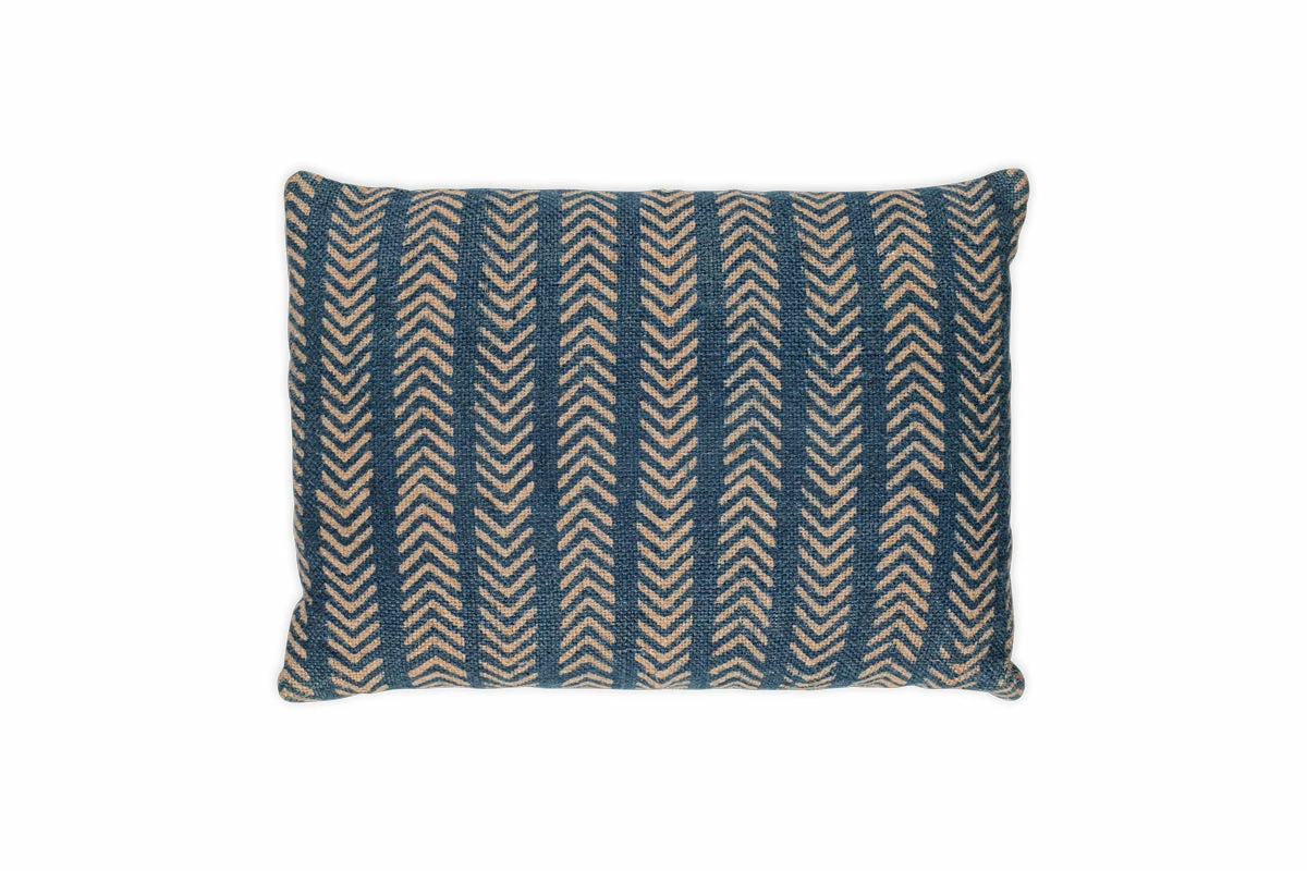 Yashmi Cushion Cover - Natural & Dark Blue - 60 X 40cm 5 Yashmi Cushion Cover - Natural & Dark Blue - 60 X 40cm - Image 3