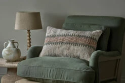 Zairya Jute & Cotton Cushion Cover - Natural & Rust - 60 X 40cm