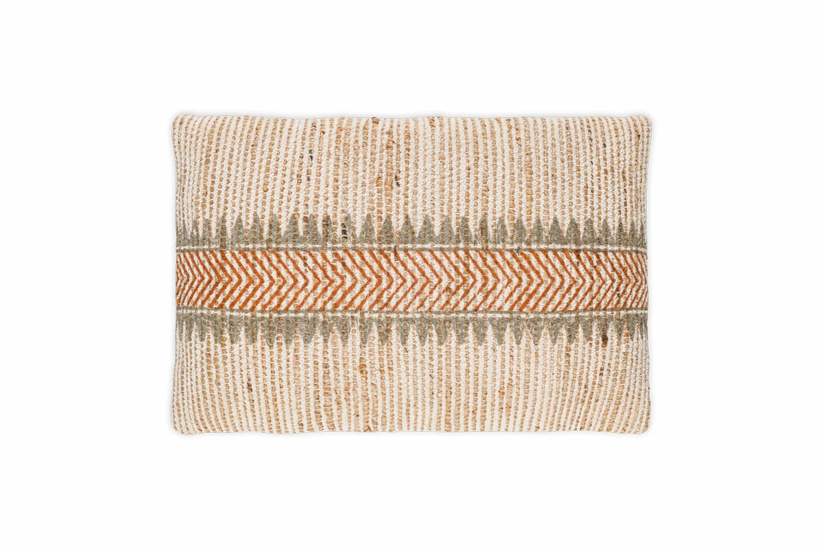 Zairya Jute & Cotton Cushion Cover - Natural & Rust - 60 X 40cm 6 Zairya Jute & Cotton Cushion Cover - Natural & Rust - 60 X 40cm - Image 4
