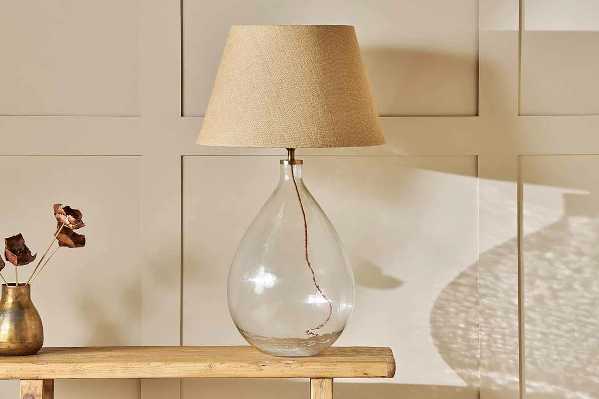 Agatha Recycled Glass Statement Table Lamp - Clear 7 Agatha Recycled Glass Statement Table Lamp - Clear - Image 5