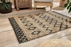 Ambara Jute Rug - Black & Natural - 120 X 180cm