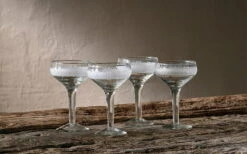 Anara Etched Cocktail Glass - Clear (Set Of 4)