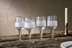 Anara Etched Wine Glass - Clear - (Set Of 4) - Large