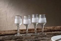 Anara Etched Wine Glass - Clear - (Set Of 4) - Small