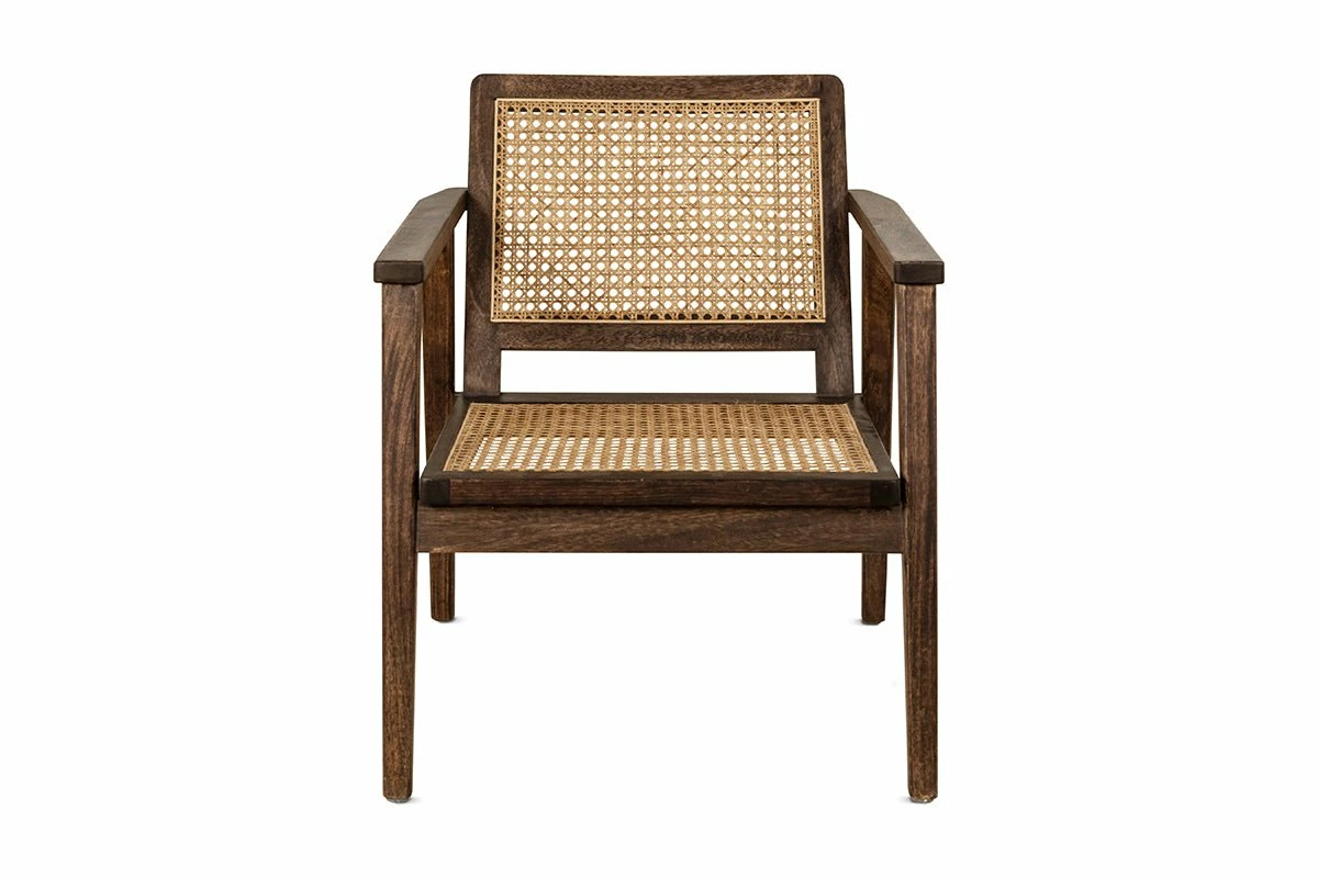 Atri Mango Wood & Cane Occasional Chair - Dark Brown 8 Atri Mango Wood & Cane Occasional Chair - Dark Brown - Image 6