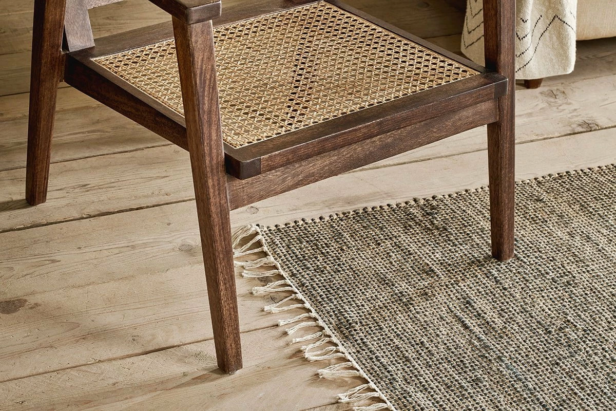 Atri Mango Wood & Cane Occasional Chair - Dark Brown 4 Atri Mango Wood & Cane Occasional Chair - Dark Brown - Image 2