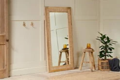 Auben Mango Wood And Cane Full Length Mirror