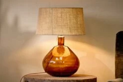 Baba Recycled Glass Lamp - Burnt Amber - Large Wide 9 Baba Recycled Glass Lamp - Burnt Amber - Large Wide -furniture Sales Store nkuku baba glass lamp burnt amber large wide 5055672407164 29464266440880