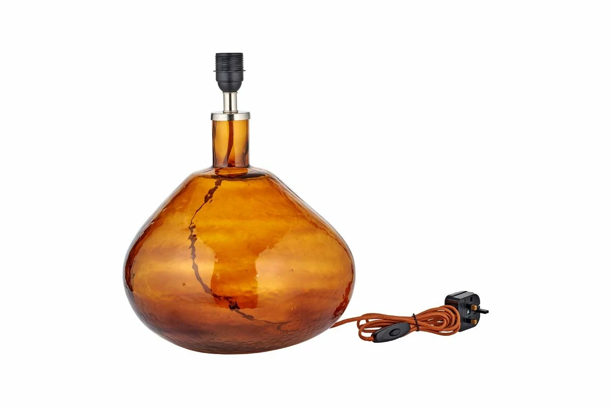 Baba Recycled Glass Lamp - Burnt Amber - Large Wide 7 Baba Recycled Glass Lamp - Burnt Amber - Large Wide - Image 5