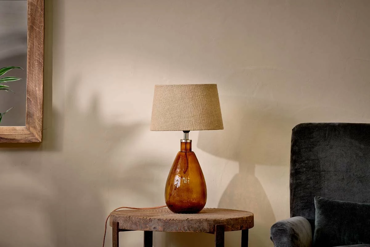 Baba Recycled Glass Lamp - Burnt Amber - Small Tall 4 Baba Recycled Glass Lamp - Burnt Amber - Small Tall - Image 2