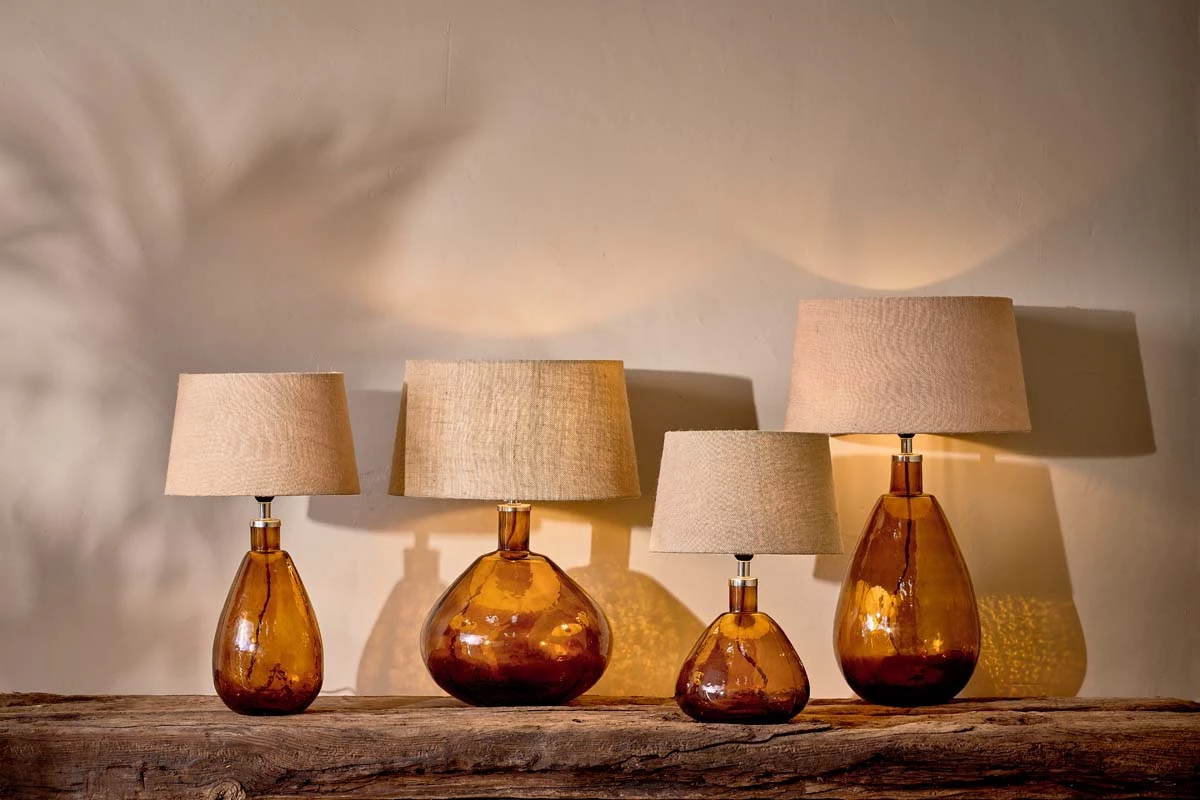 Baba Recycled Glass Lamp - Burnt Amber - Small Tall 7 Baba Recycled Glass Lamp - Burnt Amber - Small Tall - Image 5