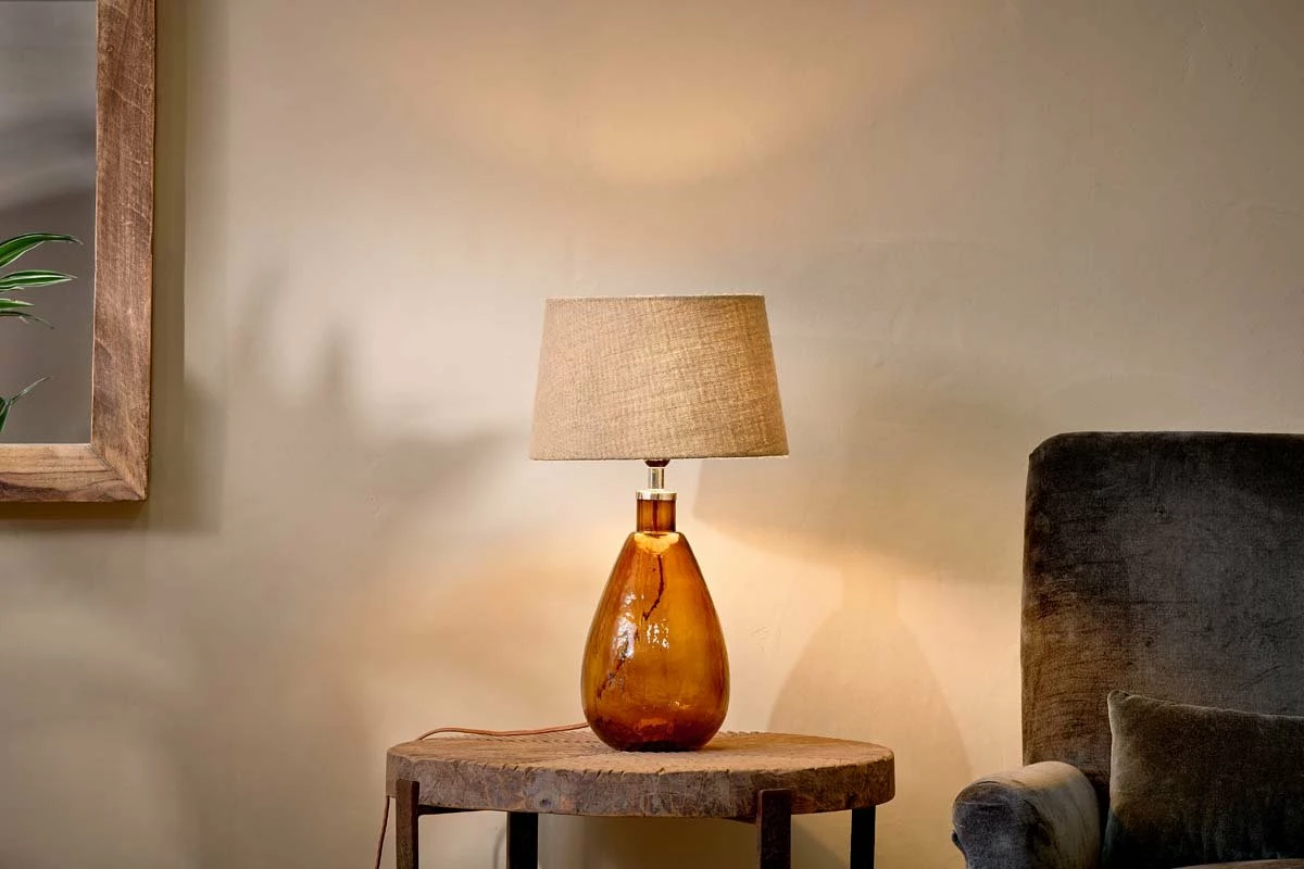 Baba Recycled Glass Lamp - Burnt Amber - Small Tall 3 Baba Recycled Glass Lamp - Burnt Amber - Small Tall