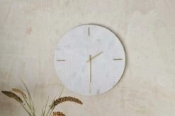 Besa Marble Clock - White