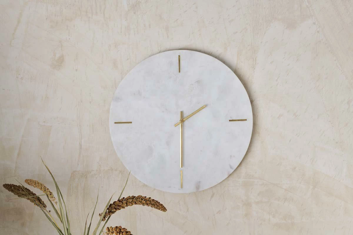 Besa Marble Clock - White 3 Besa Marble Clock - White