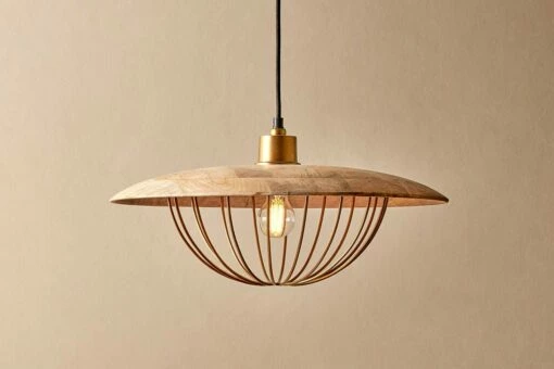 Chakai Wood & Metal Pendant - Large -furniture Sales Store nkuku chakai wood metal pendant large 5055672411512 31010446639280